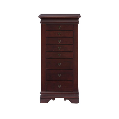 Louis Philippe-Style Marquis Cherry-Finish Jewelry Armoire