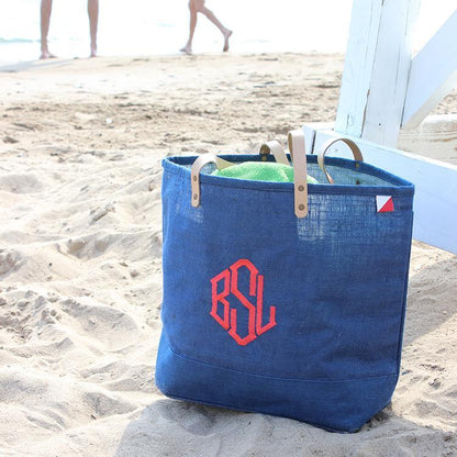 Big Tote Bags / Multi-Purpose Bag (Dark Blue / Light Green)