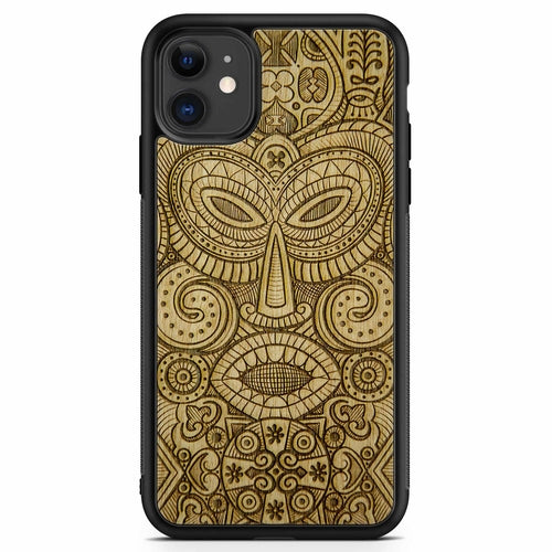 "Tribal Mask" Wooden Phone Case