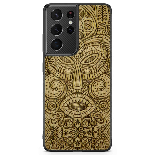 "Tribal Mask" Wooden Phone Case