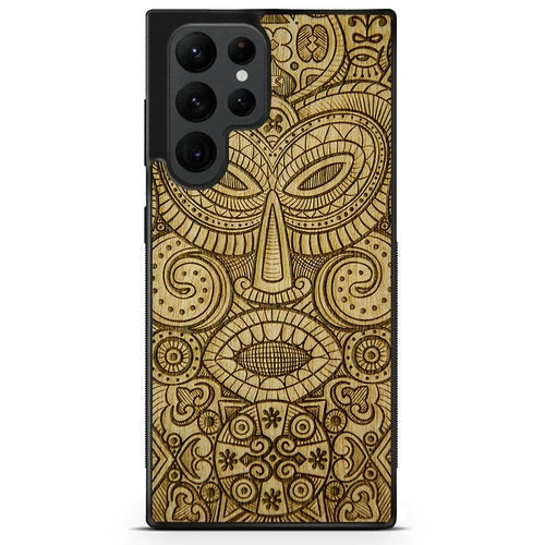 "Tribal Mask" Wooden Phone Case