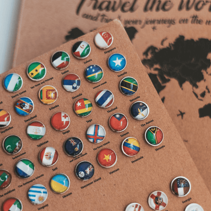 Flag Push Pins for Wooden World Maps