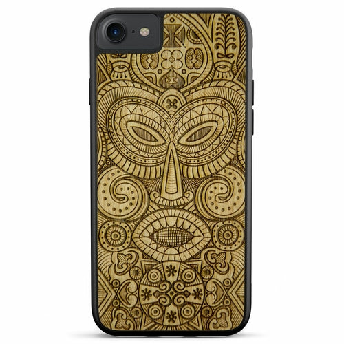 "Tribal Mask" Wooden Phone Case