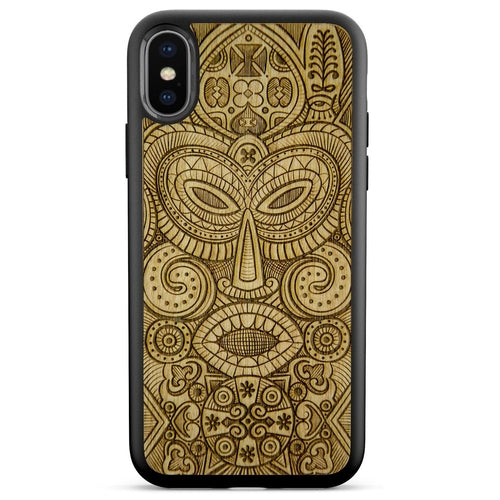 "Tribal Mask" Wooden Phone Case