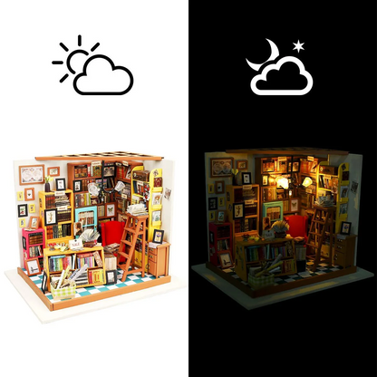 Miniature Dollhouse with Furniture: Study