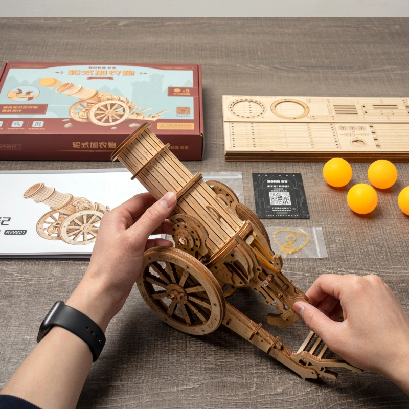 3D Wooden Puzzle - Medieval Siege Ping Pong Cannon