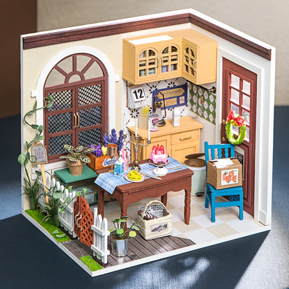 Miniature Dollhouse with Furniture: Studio, Dining Room, or Bedroom