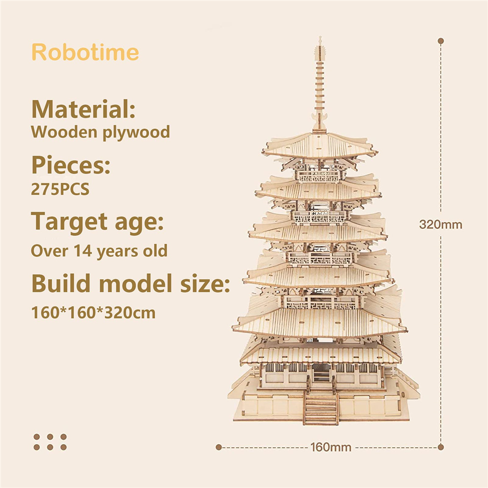 3D Wooden Puzzle - Japanese Pagoda Temple