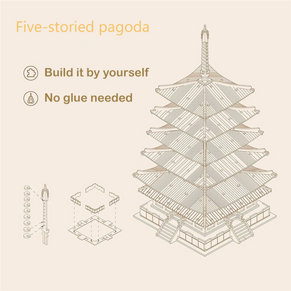 3D Wooden Puzzle - Japanese Pagoda Temple