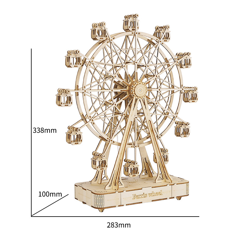 3D Wooden Puzzle - Rotating Ferris Wheel with Music